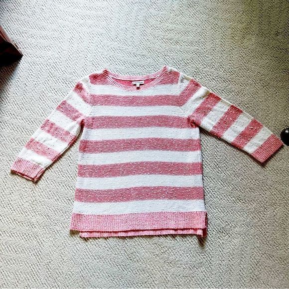Croft & Barrow Sweater Size Small Coral Pink and White in color EUC - Picture 3 of 3
